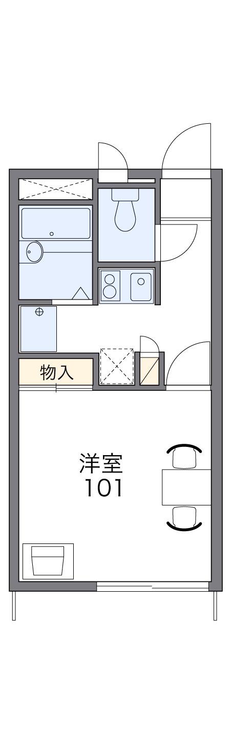 希林館II(1K/1階)の間取り写真