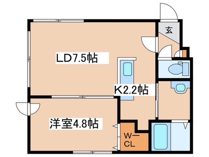 MONDOR(1LDK/3階)の間取り写真