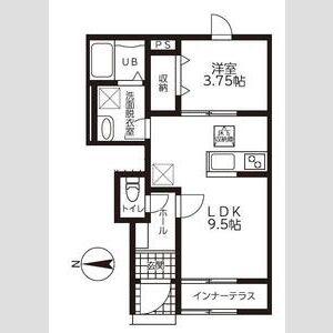 リーブルファイン戸田(1LDK/1階)の間取り写真
