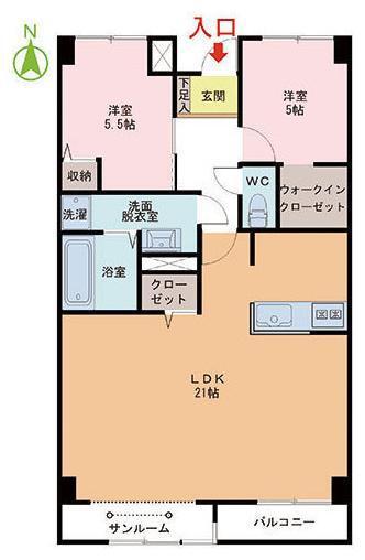 ロイヤルコンフォート(2LDK/3階)の間取り写真