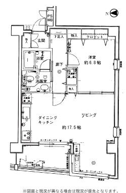 スカーラ四谷第2(1LDK/6階)の間取り写真