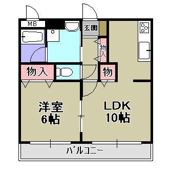 クイール1(1LDK/1階)の間取り写真