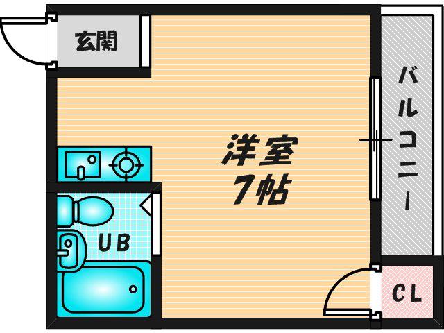 ベルハイム栄町(1K/1階)の間取り写真