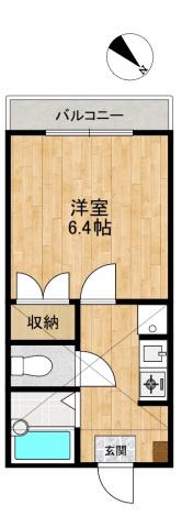 スクエアー21(1K/1階)の間取り写真