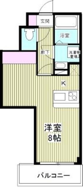 CROSS COURT NAKA-AOKI(1SK/1階)の間取り写真