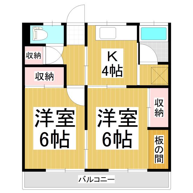 宮前アパート(2K/2階)の間取り写真