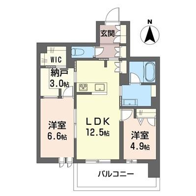 西武池袋線 富士見台駅 徒歩12分 3階建 新築(2LDK/3階)の間取り写真