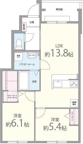 サンテ ドミール(2LDK/1階)の間取り写真