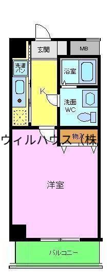 クリアグラン(1K/3階)の間取り写真