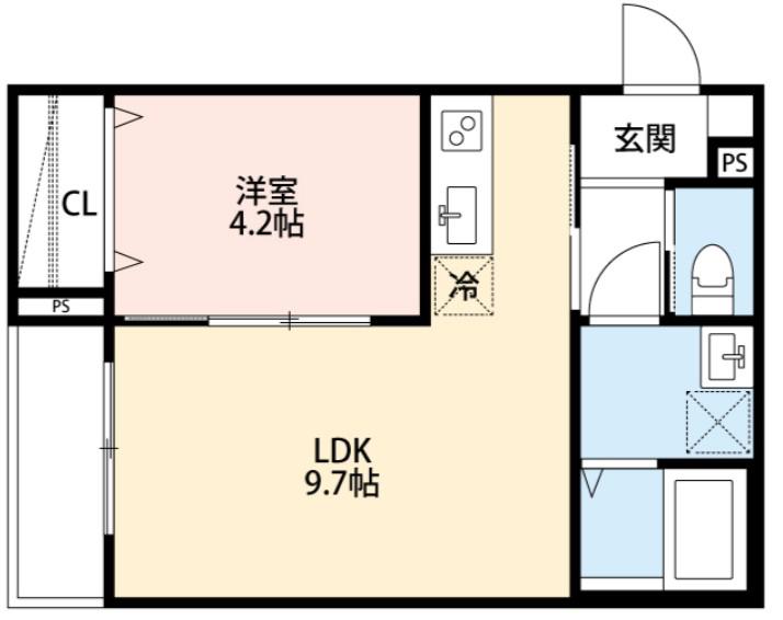 ROBOT HOME愛宕(1LDK/3階)の間取り写真