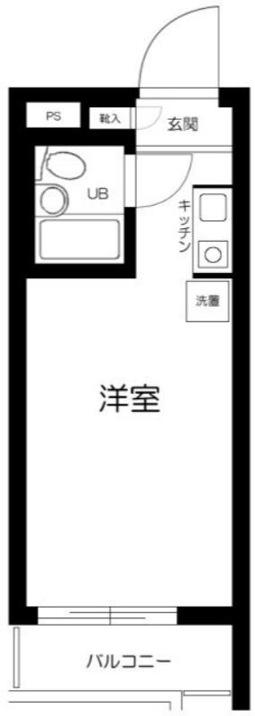レジダンスイン目黒(ワンルーム/3階)の間取り写真