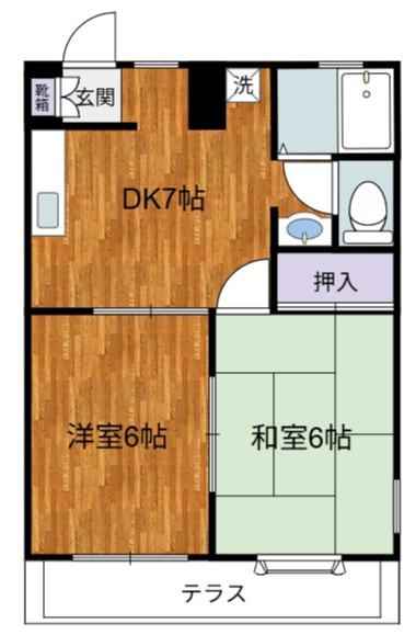 コーポラス本郷III(2DK/1階)の間取り写真