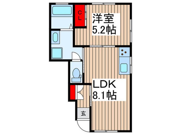 アルマコート志木(1LDK/1階)の間取り写真