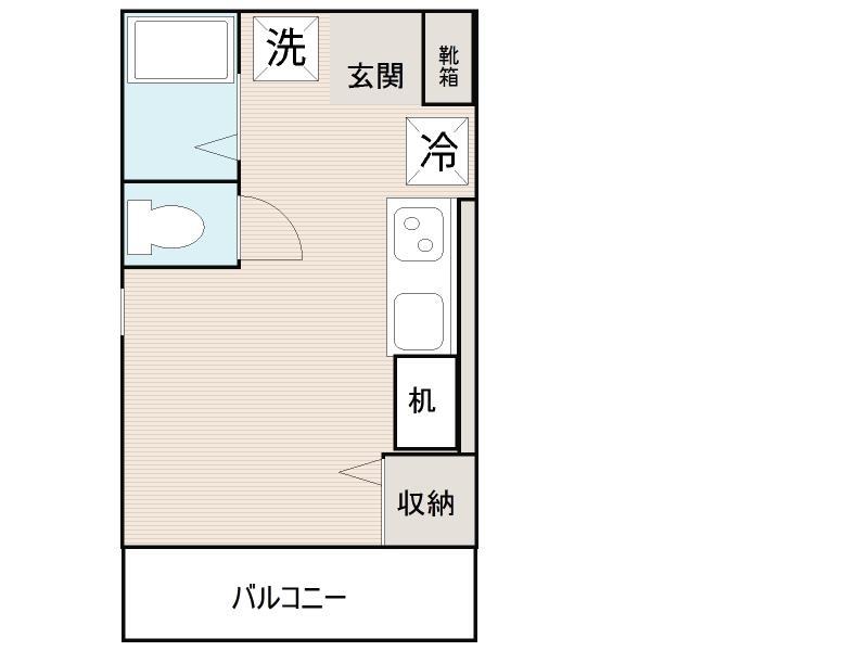 こぐまマンション多賀町(ワンルーム/2階)の間取り写真