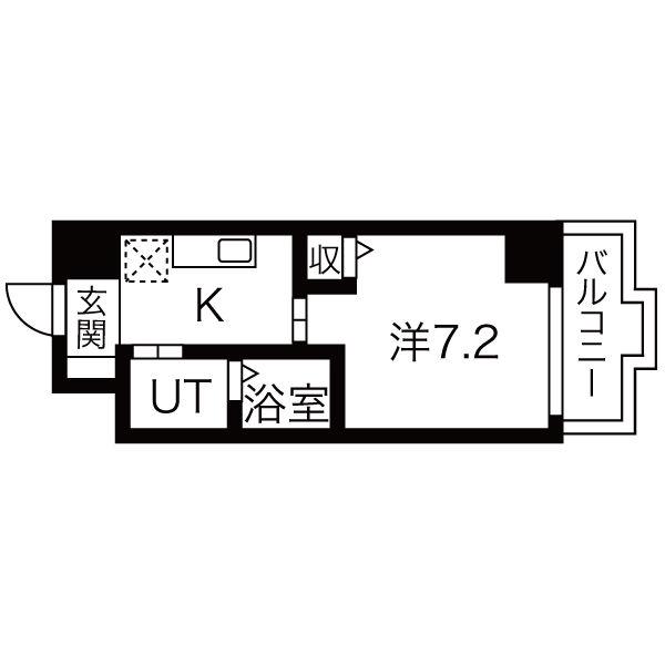 ヴァンデュール名古屋御器所(1K/11階)の間取り写真