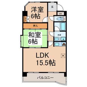 ラフォーレDAIDOU(2LDK/2階)の間取り写真