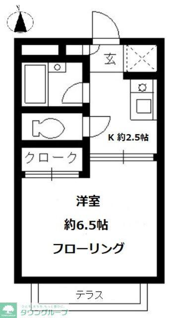 グローリアス栄和(1K/1階)の間取り写真