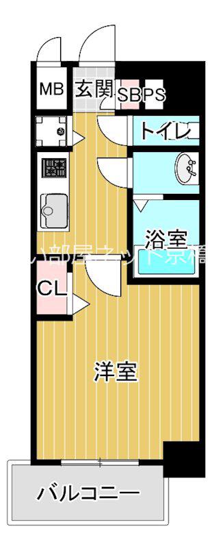 ゼオン大阪イースト(1K/6階)の間取り写真
