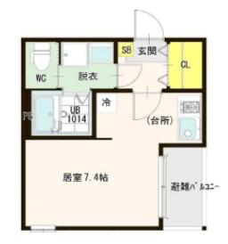 MALVA 都島(ワンルーム/2階)の間取り写真