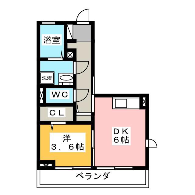 ヴィグノーブル上石神井(1DK/3階)の間取り写真