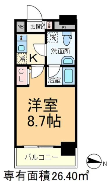 メインステージ王子II(1K/6階)の間取り写真