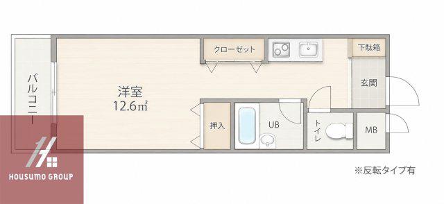 イオテラスNAKAMURA(ワンルーム/3階)の間取り写真