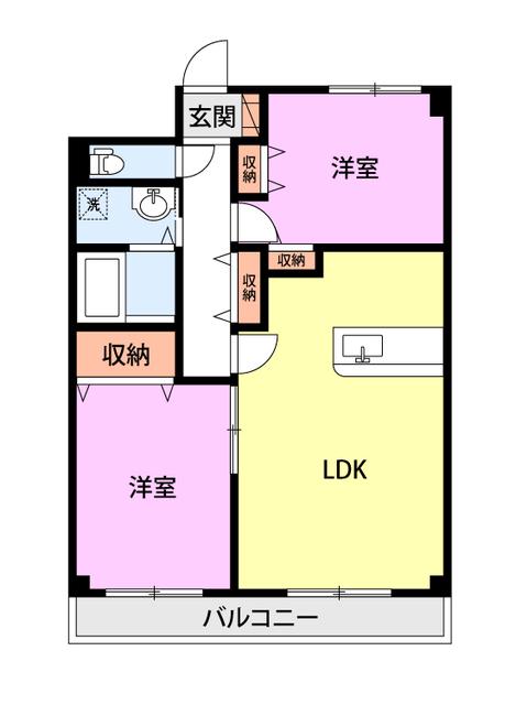 リーベンヴィラ(2LDK/3階)の間取り写真