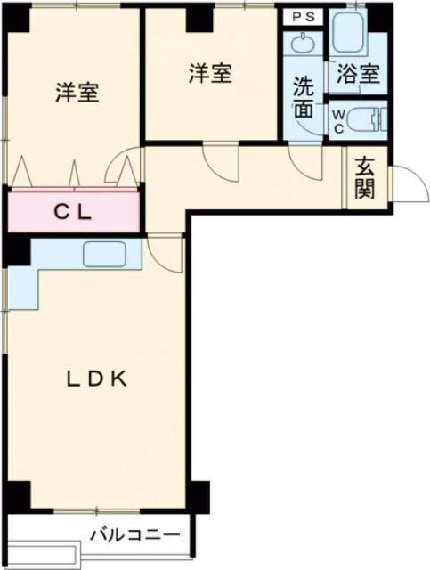 宮吉島田コーポ(2LDK/4階)の間取り写真