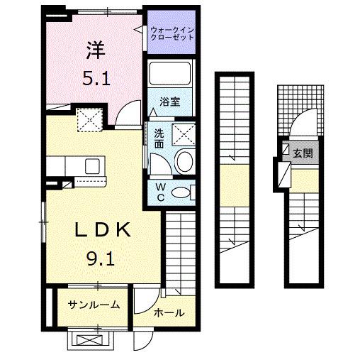 ベルトピア36(1LDK/3階)の間取り写真