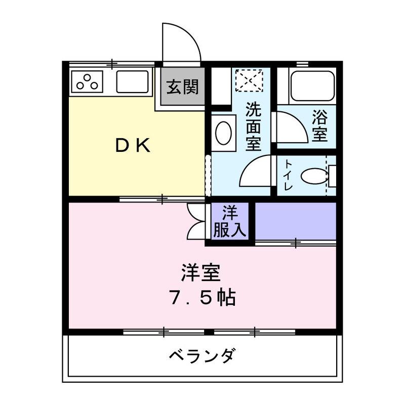 ヴェラシンフォニー(1DK/1階)の間取り写真