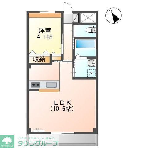 メルヴェール エスト(1LDK/1階)の間取り写真