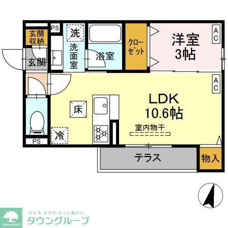 ブルマーレ湘南台(1LDK/1階)の間取り写真
