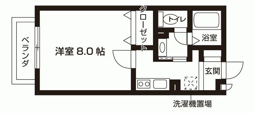ミレニアム光(1K/2階)の間取り写真