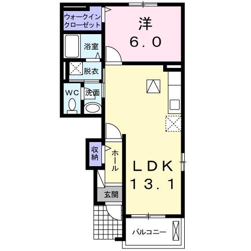 プラナス A(1LDK/1階)の間取り写真