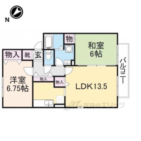グランシャリオA(2LDK/2階)の間取り写真