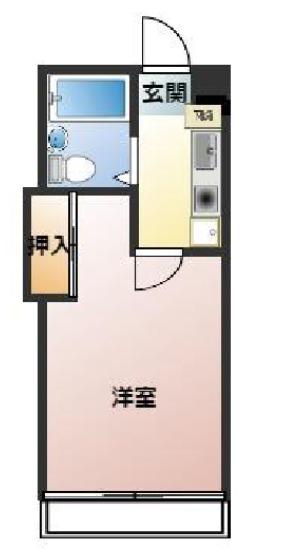 岡田ハイツ(1K/3階)の間取り写真