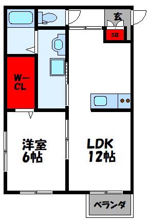 ピンズ田熊(1LDK/2階)の間取り写真