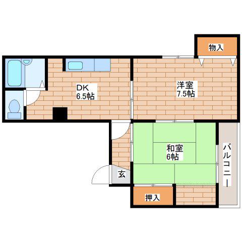 第3タナックマンション(2DK/5階)の間取り写真