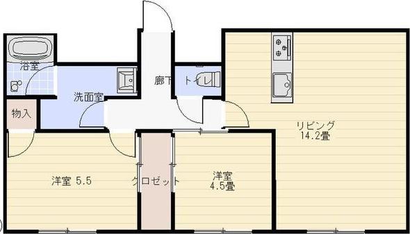 NTビル(2LDK/11階)の間取り写真