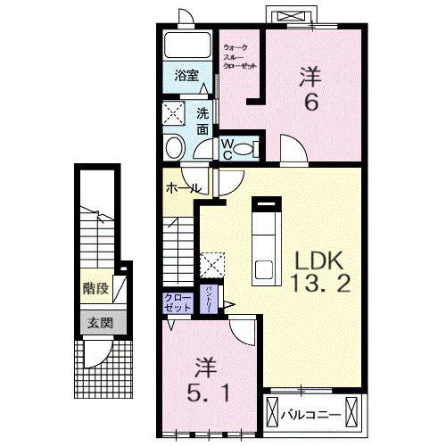 エテルノ(2LDK/2階)の間取り写真