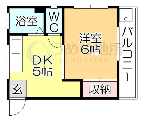 米倉マンション(1DK/2階)の間取り写真