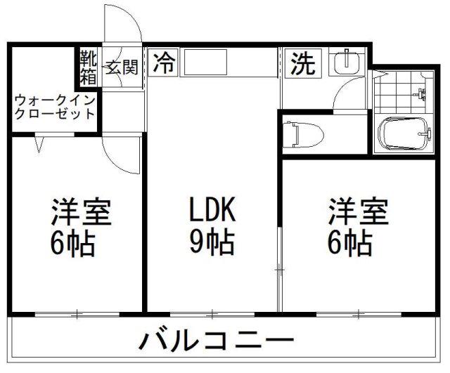 ウインド フォール(2LDK/2階)の間取り写真