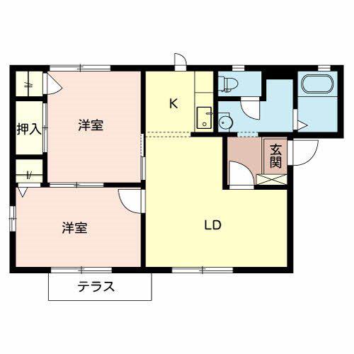 フォーレス(2LDK/1階)の間取り写真