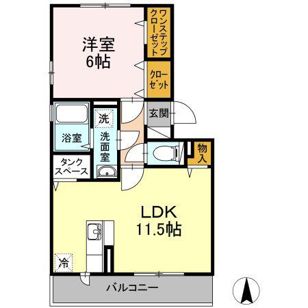 メゾンリヴェールA(1LDK/3階)の間取り写真