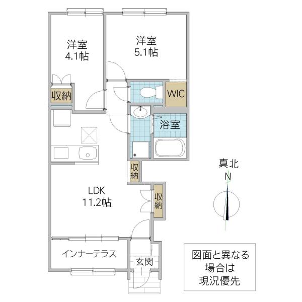 LA CLAIRIERE(2LDK/1階)の間取り写真
