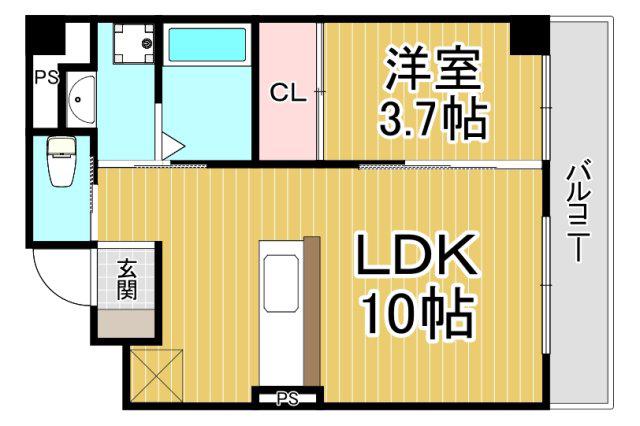 伊丹中央4丁目PJ(1LDK/3階)の間取り写真
