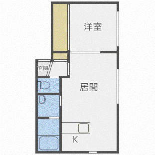グランツ(1LDK/2階)の間取り写真