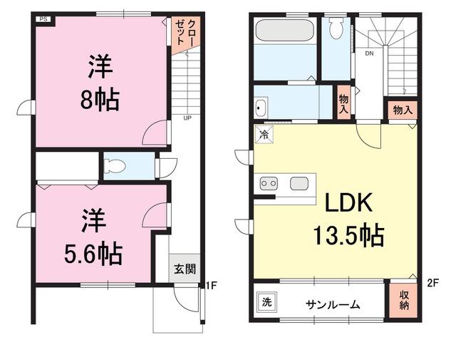 TO GRACE (2LDK/2階)の間取り写真