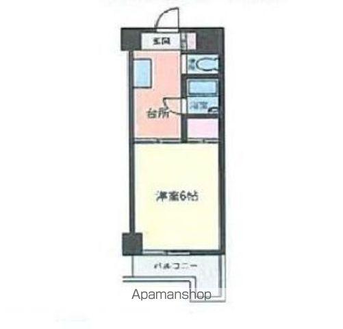ホワイトマンション西新(1K/4階)の間取り写真