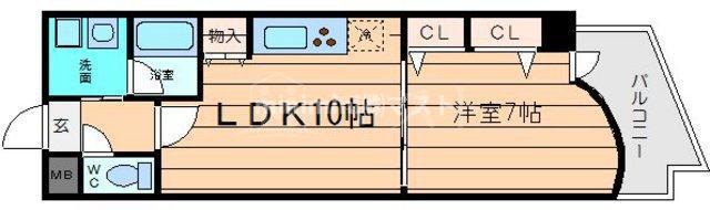 エスレジデンス学園坂(1LDK/12階)の間取り写真